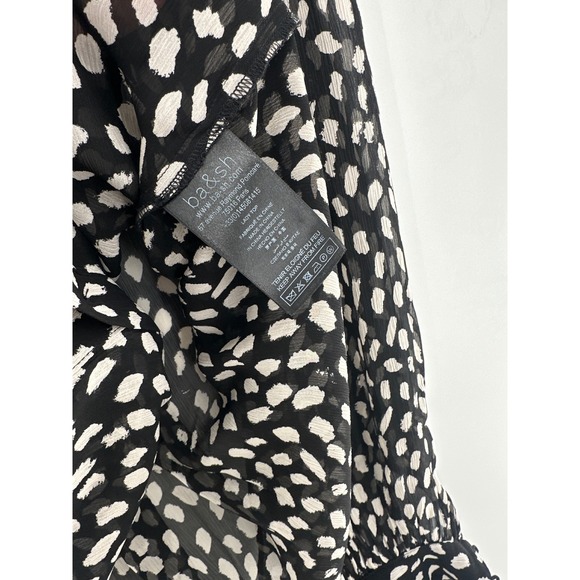 Ba&sh Bingo Ruffled Trim Blouse Black White Small - Picture 4 of 6